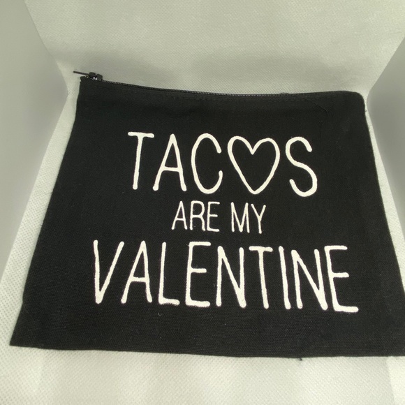 ๐ Host Pick ๐ Tacos are My Valentine Cosmetic Bag - Picture 3 of 5